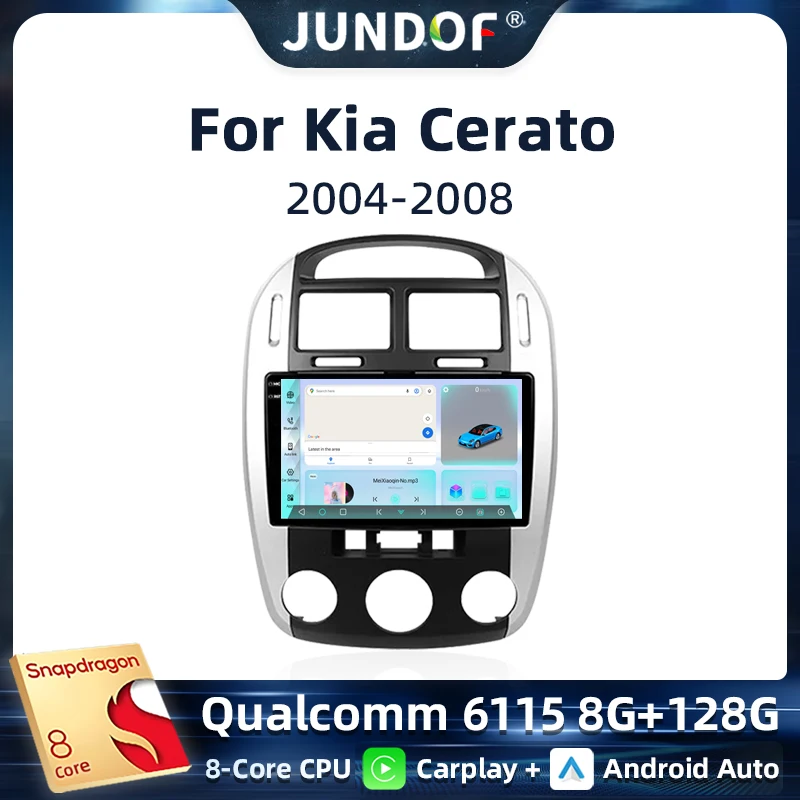 

Jundof Android 13 Qualcomm Car Stereo For Kia Cerato 2004 - 2008 Wireless CarPlay Android Auto Multimedia Player BT FM GPS