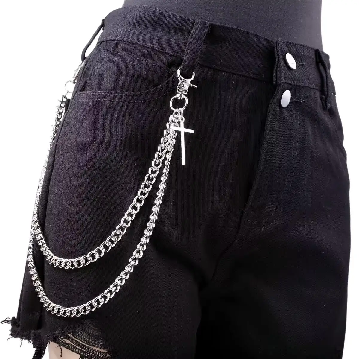 

Cross Pendant Hip Hop Sle Cool Metal Multi-Layered Punk Personali ex Faion Jewelry Accory for Men And Women