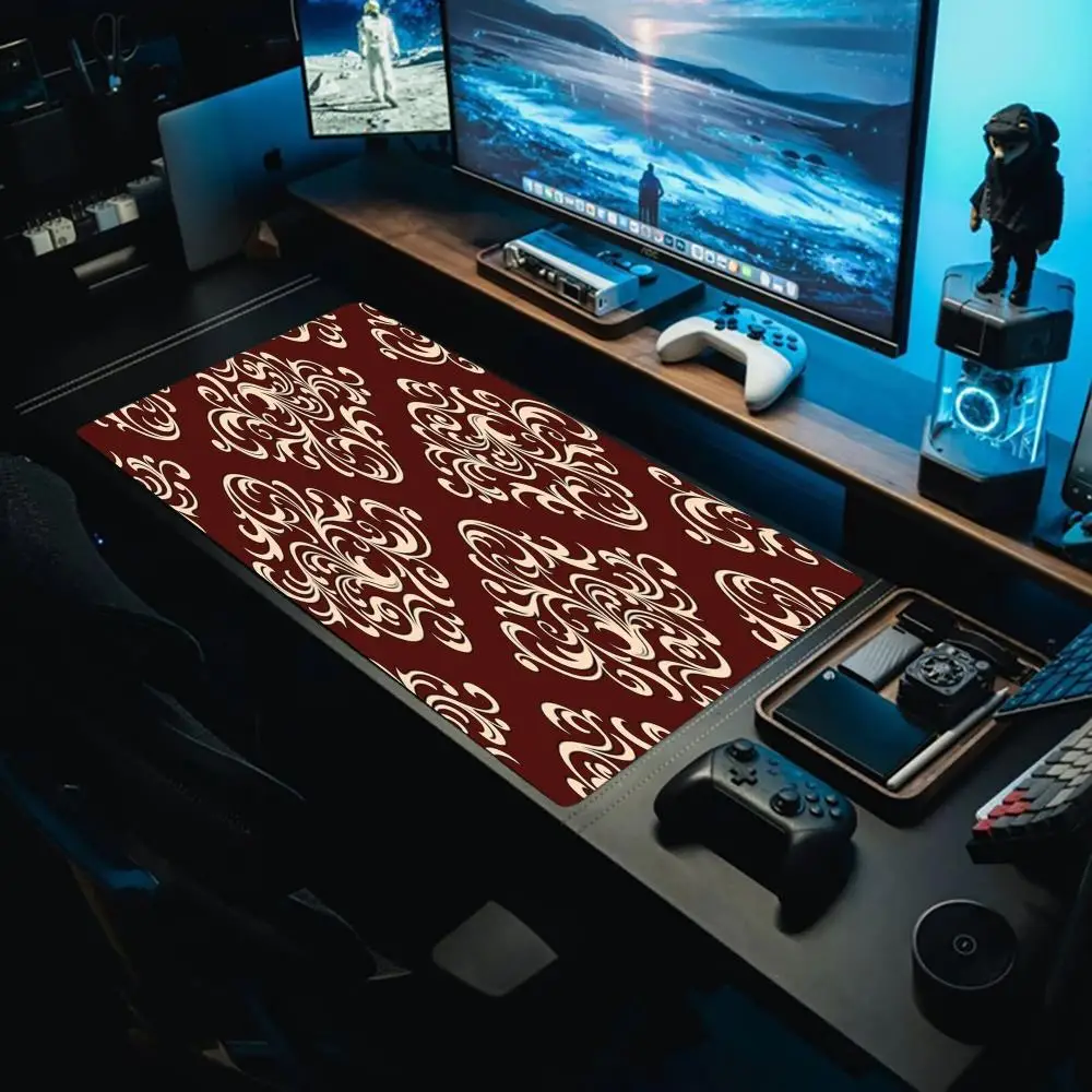 

European retro pattern large mouse pad rubber anti-wrinkle non-slip bottom table mat