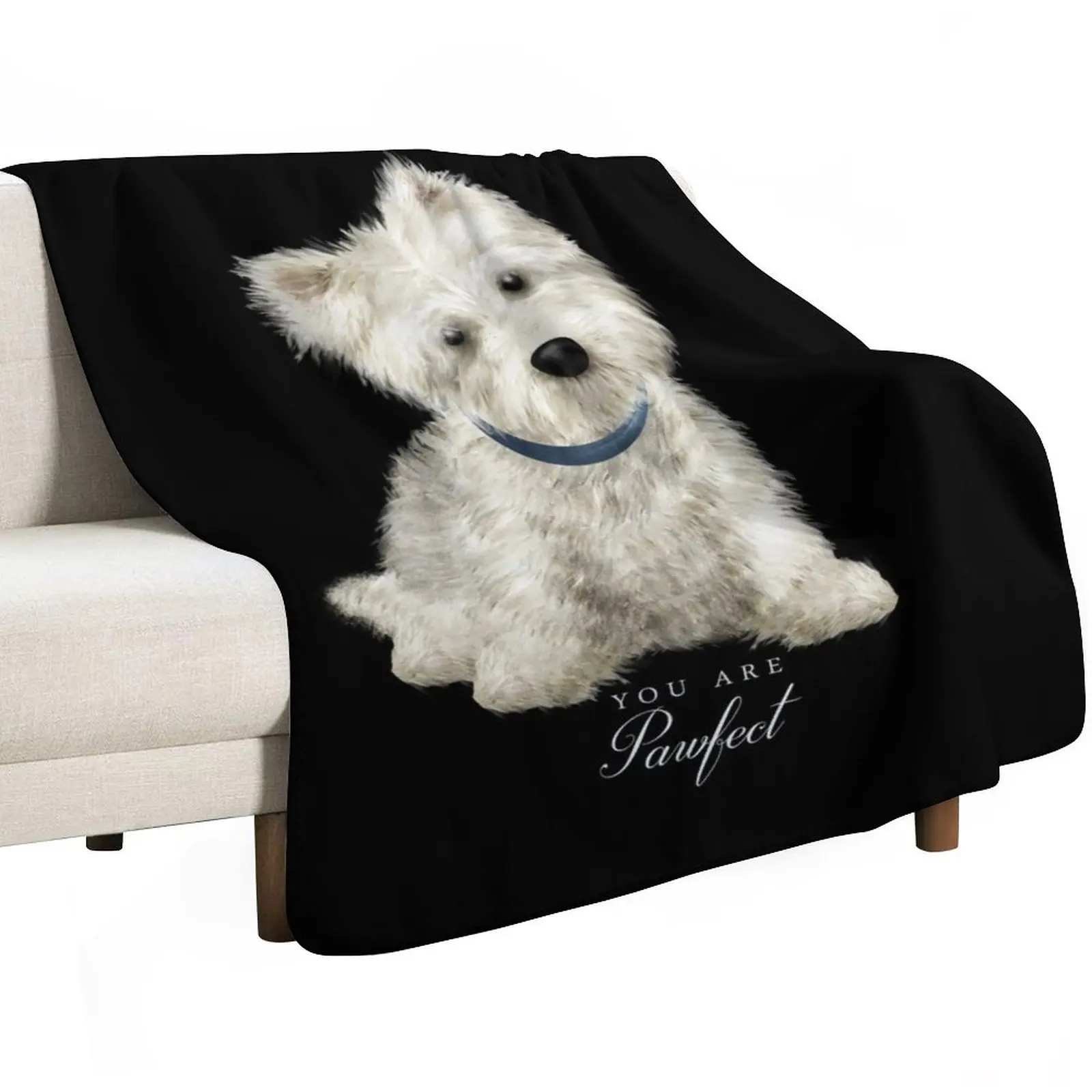 Pawfect lovely Westie Throw Blanket Stylish Decor Blanket Gift for Friends Roommate