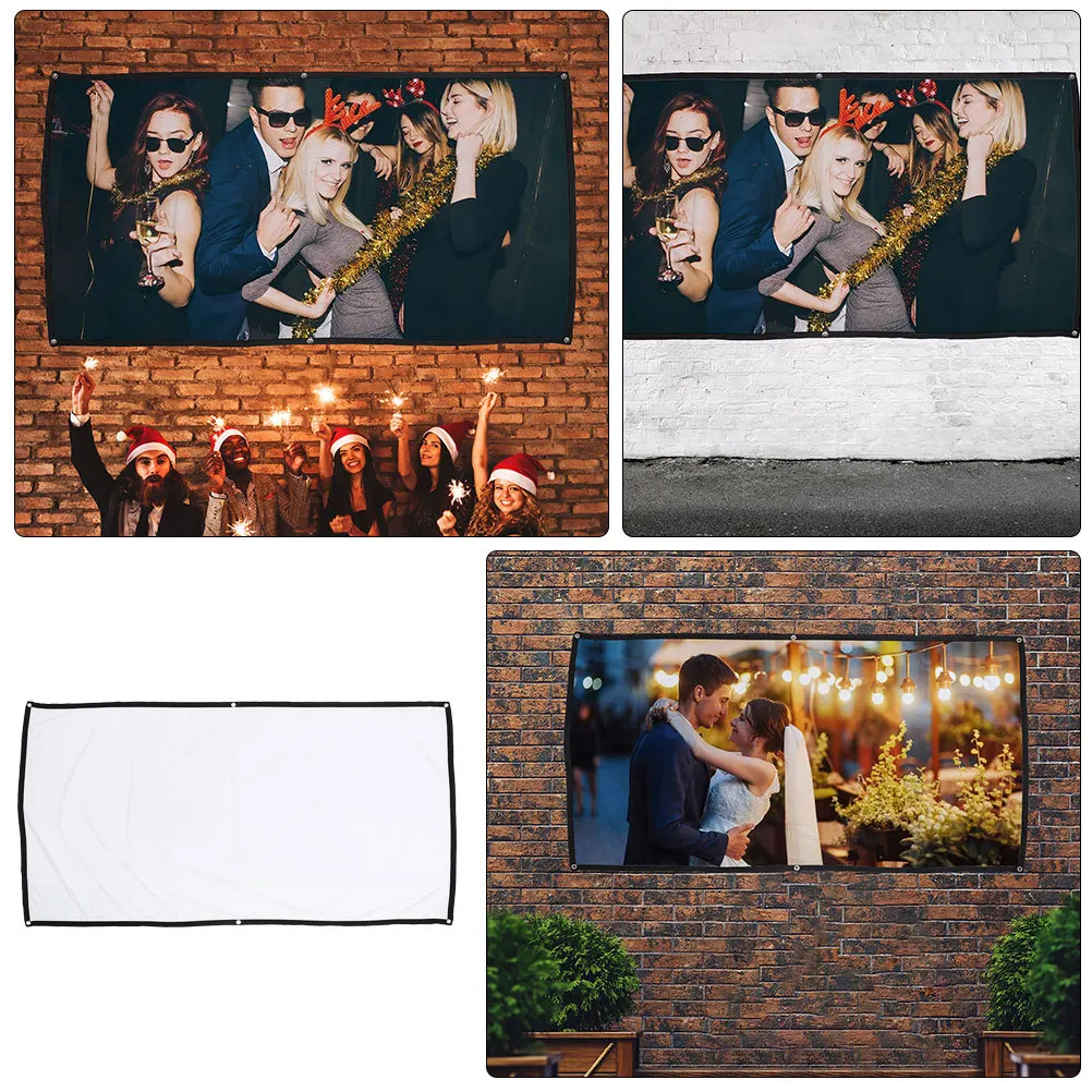 Schermo per proiettore pieghevole portatile in poliestere Tenda per film di grandi dimensioni Schermo per presentazioni di formazione per interni ed esterni