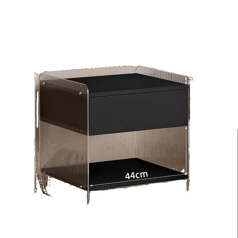 Meja samping tempat tidur penyimpanan, meja samping tempat tidur kecil modern dan sederhana dengan loker penyimpanan, tipe laci rumah tangga