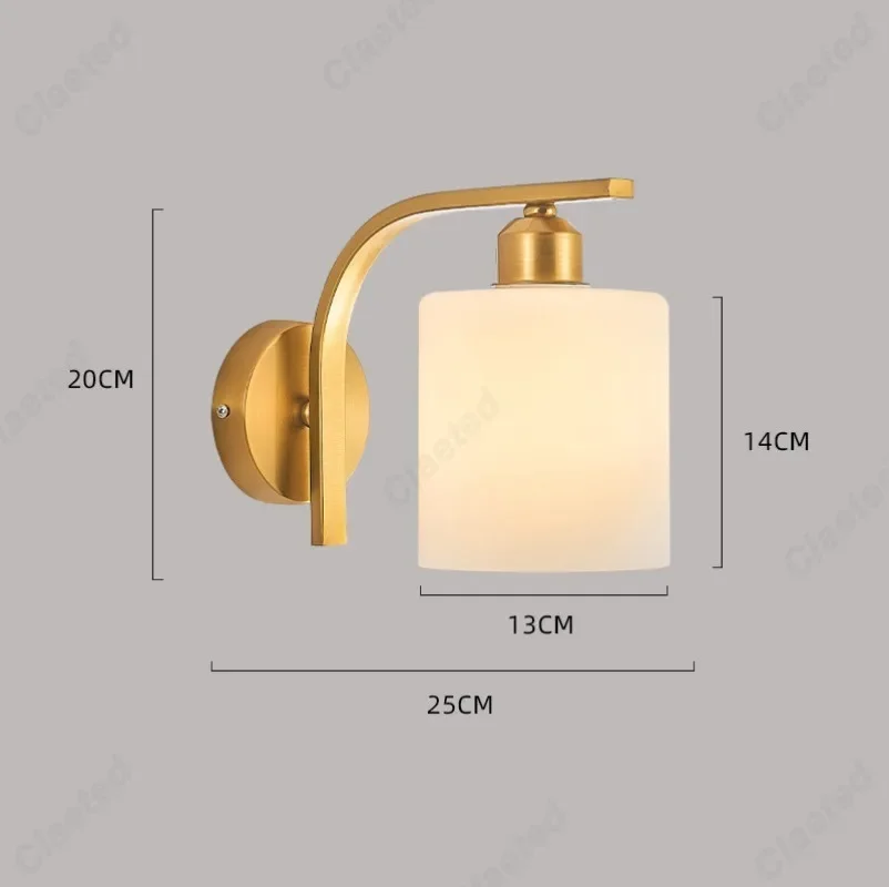 Creative E27 Decorative Glass LED Wall Light Bedroom Bedside Wall Light Living Room Corridor Hotel Decorative Lighting Fixtures