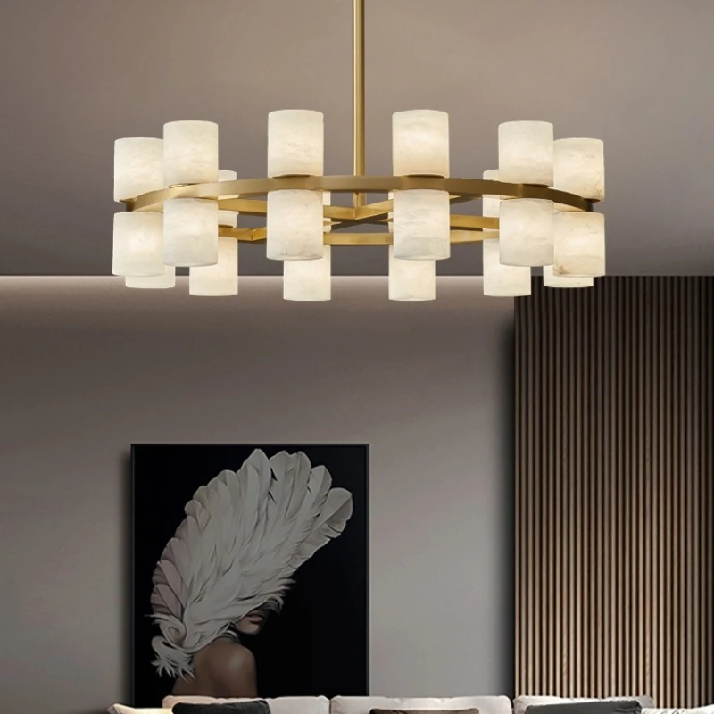 

Natural marble post-modern guest restaurant guide light luxury personalized designer model room