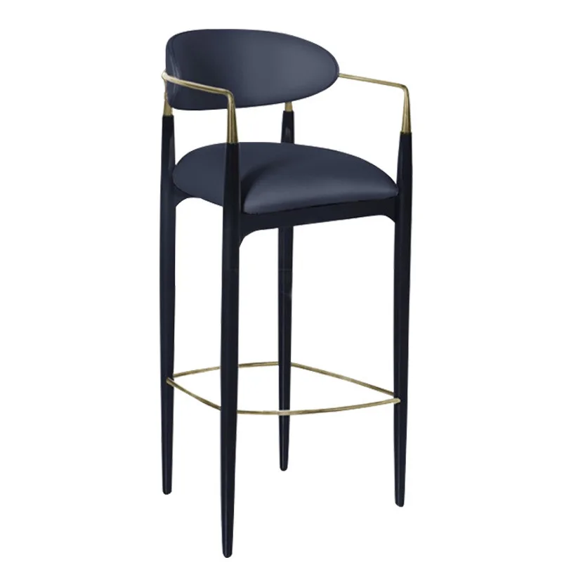 

Light luxury bar chair Internet celebrity retro minimalist creative backrest high stool home bar stool leisure chair