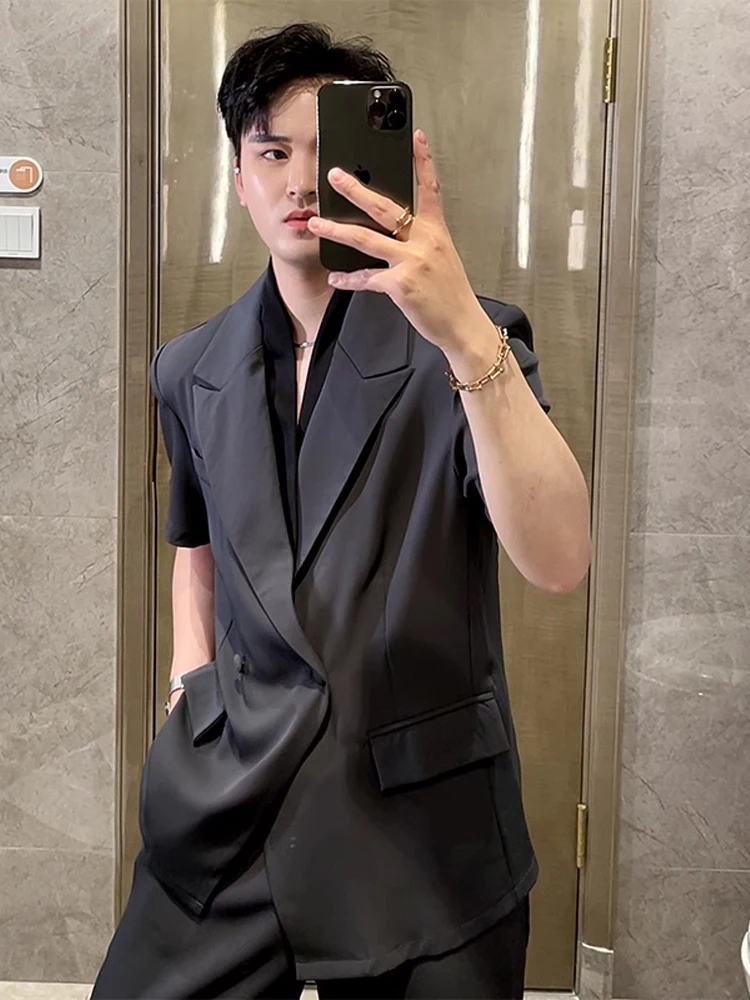 

Deep ey ort Sve Suit Set Men's Casual Wedding Engagement Faion Urban Sle Polyester Fiber Stand Fit Faionable