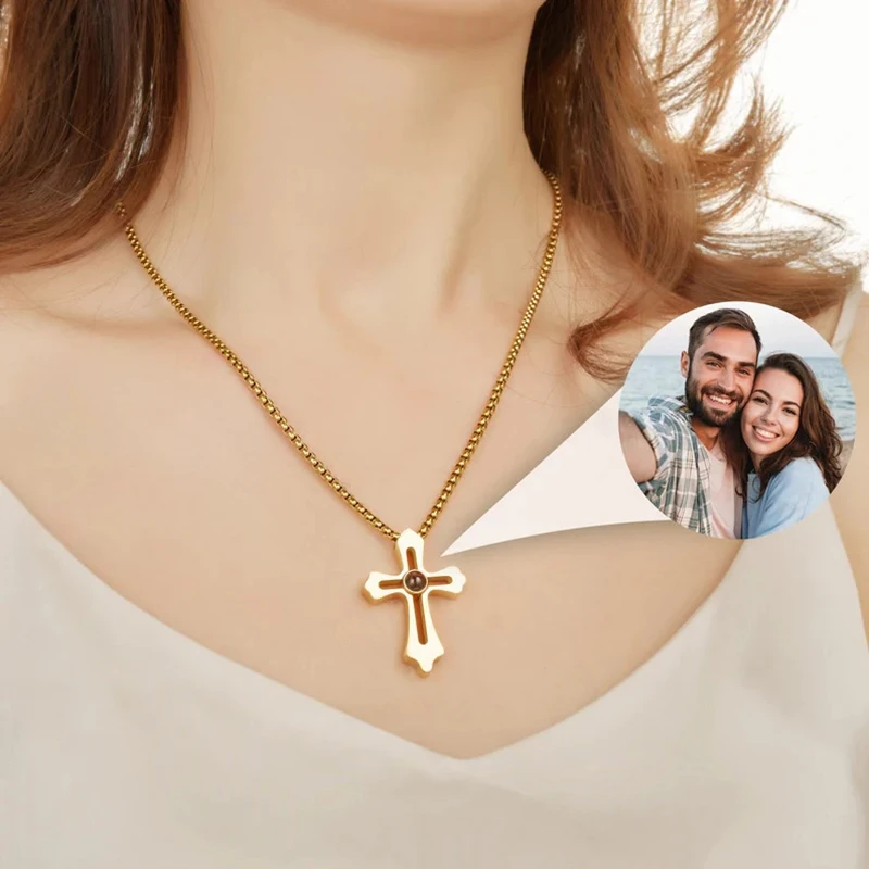 สร้อยคอภาพถ่ายฉายภาพแบบกำหนดเอง สำหรับผู้ชายและผู้หญิง ของขวัญที่ระลึกส่วนบุคคล สำหรับวันเกิด วันครบรอบ ของขวัญที่ดีที่สุด เครื่องประดับ