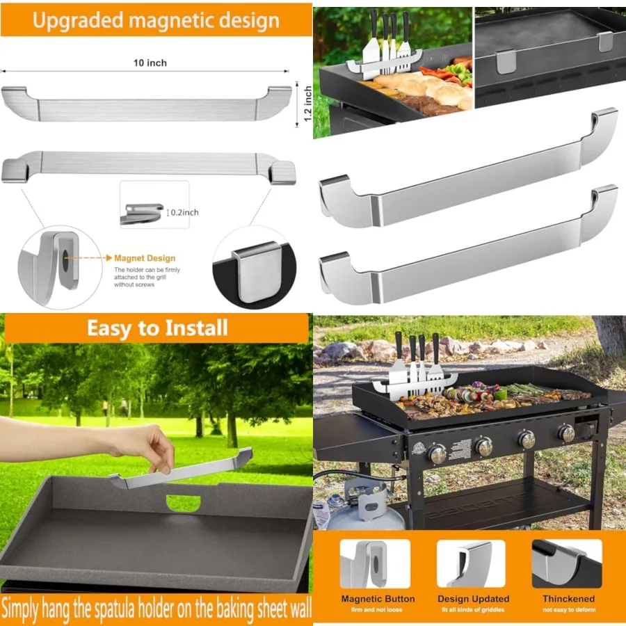 Soporte para espátulas de plancha de 10 pulgadas, estante para herramientas de barbacoa, accesorios para planchas Blackstone y otras.