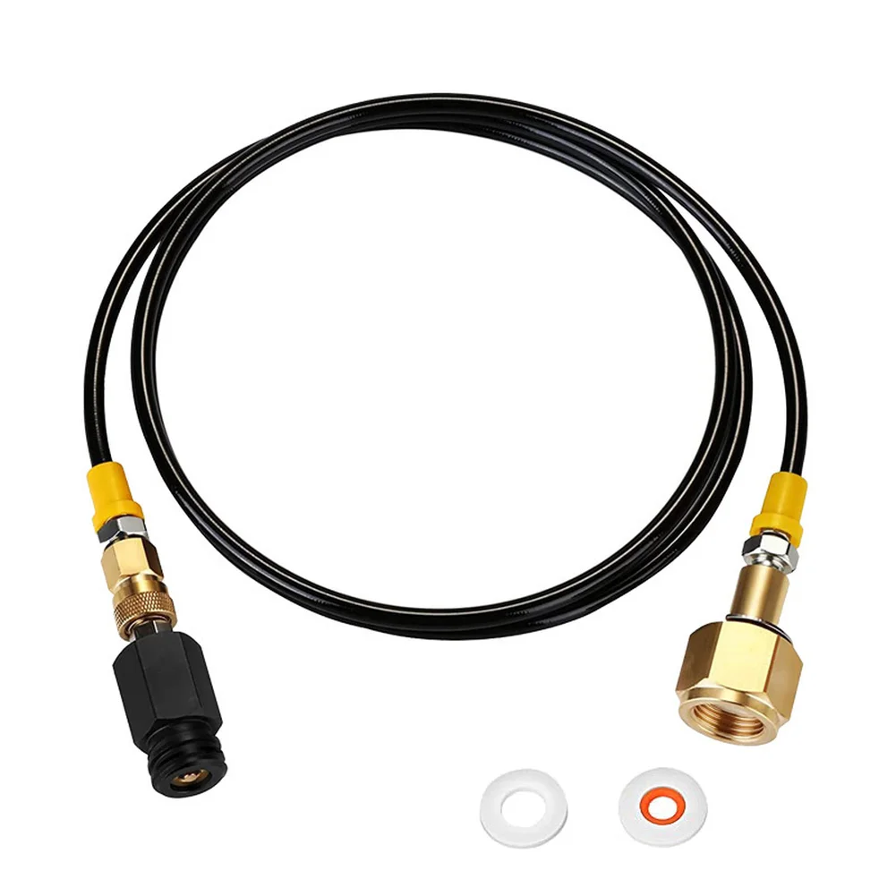 For Soda Water Inflation Tube W21.8-14 1.5m 60inch Plastic Brass Construction with Filter Screen 6mm OD Black Thin Tube