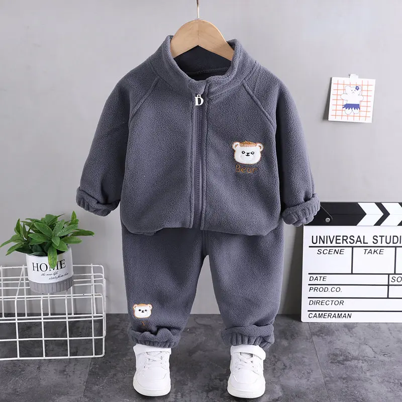 Fashion Toddler Kids Boy Girls Casual Clothes Set Outfits Winter Autumn Boys Fleece Clothes Tracksuit Suits For Kid Clothing Set