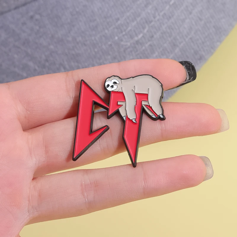 Cartoon Baseball Cap Enamel Pins Cute Animal Sloth Brooches Hat Backpack Decorative Lapel Badge Accessories Gift for Friends