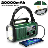 Emergency Hand Crank Radio 20000mAh Solar Powered Radio with Flashlight Reading Lamp SOS Alarm for Outdoor Camping and Emergency