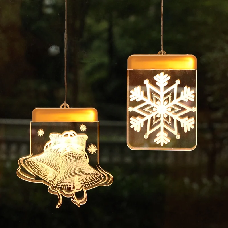 

3D Acrylic Christmas Hanging LED Light Atmosphere Light Night Light Shop Home Decoration Dropshipping New