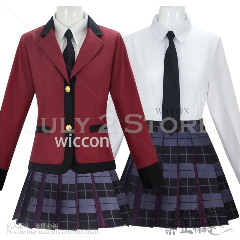 BETT Anime Live-Action Cosplay Yumeko Dress Coat Shirt Jirai Kei Girls  Japanese JK School Uniform Long Black Wig Cosplay Anime