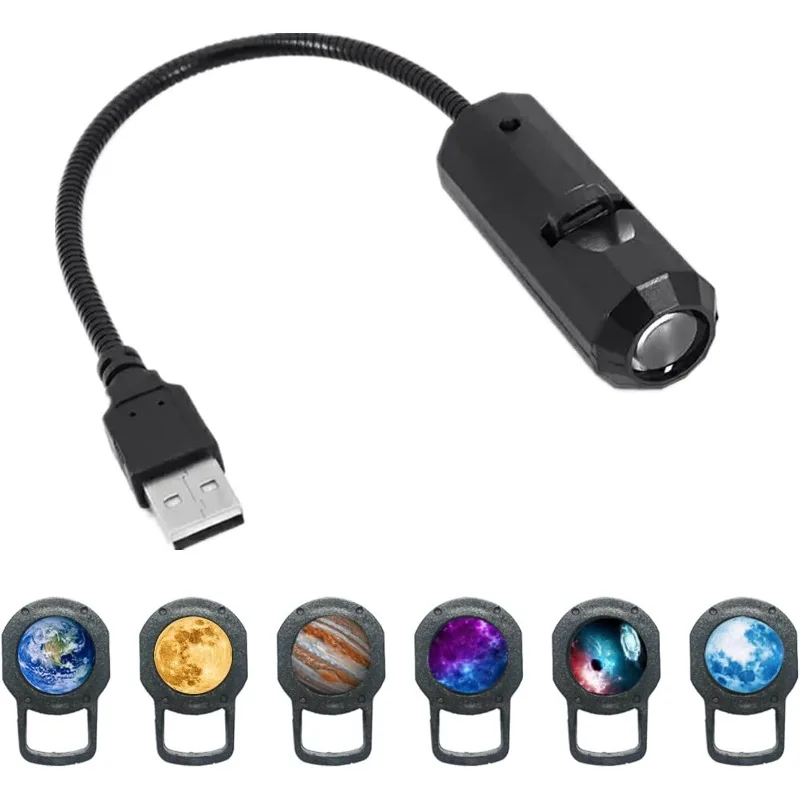 

LED Star Galaxy Projector Lamp Moon Earth Wall Decor Switchable Pattern Projection Night Light Home Bedroom 1 Lamp + 6 Planet