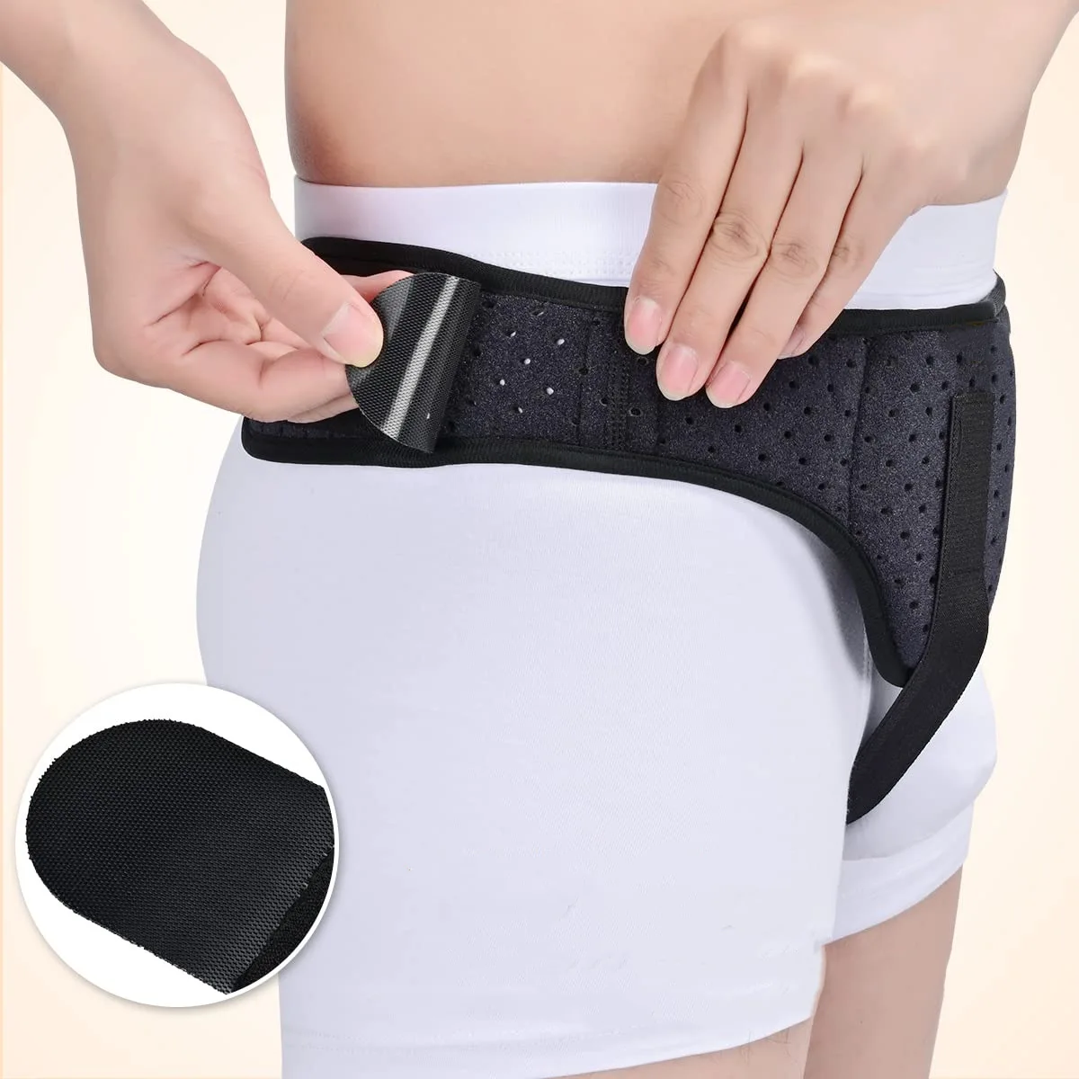 Black Hernia Belt Truss for Inguinal Sports Hernia Support Brace 1 removable compression pad Beneficial to Pain Relief Recovery