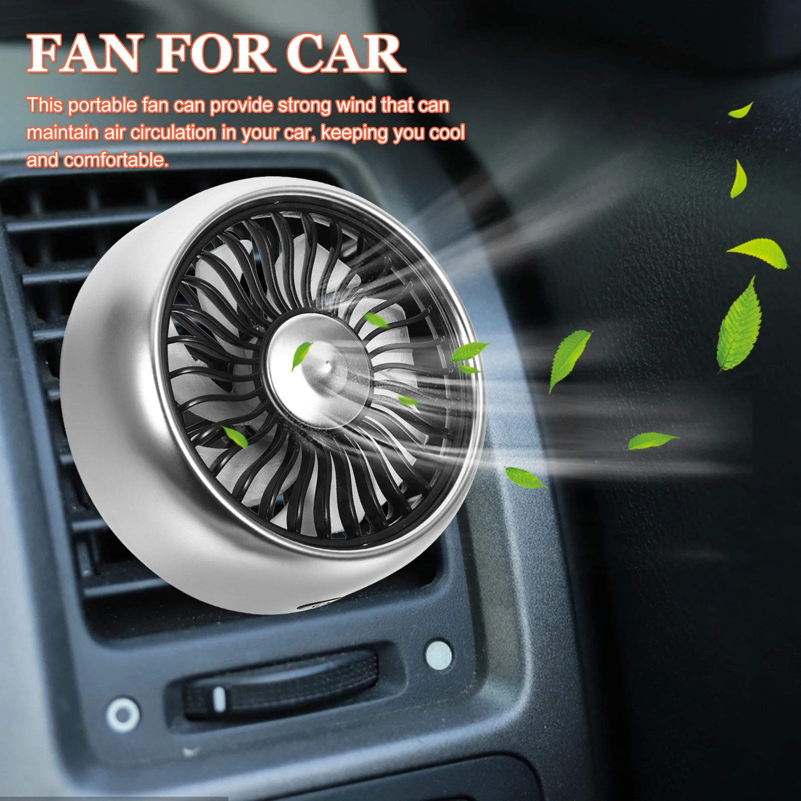 

Car Cooling Portable Usb Charging Fan For Car Interior Auto Dashboard Electric Vehicle Fan For Truck Rv Summer