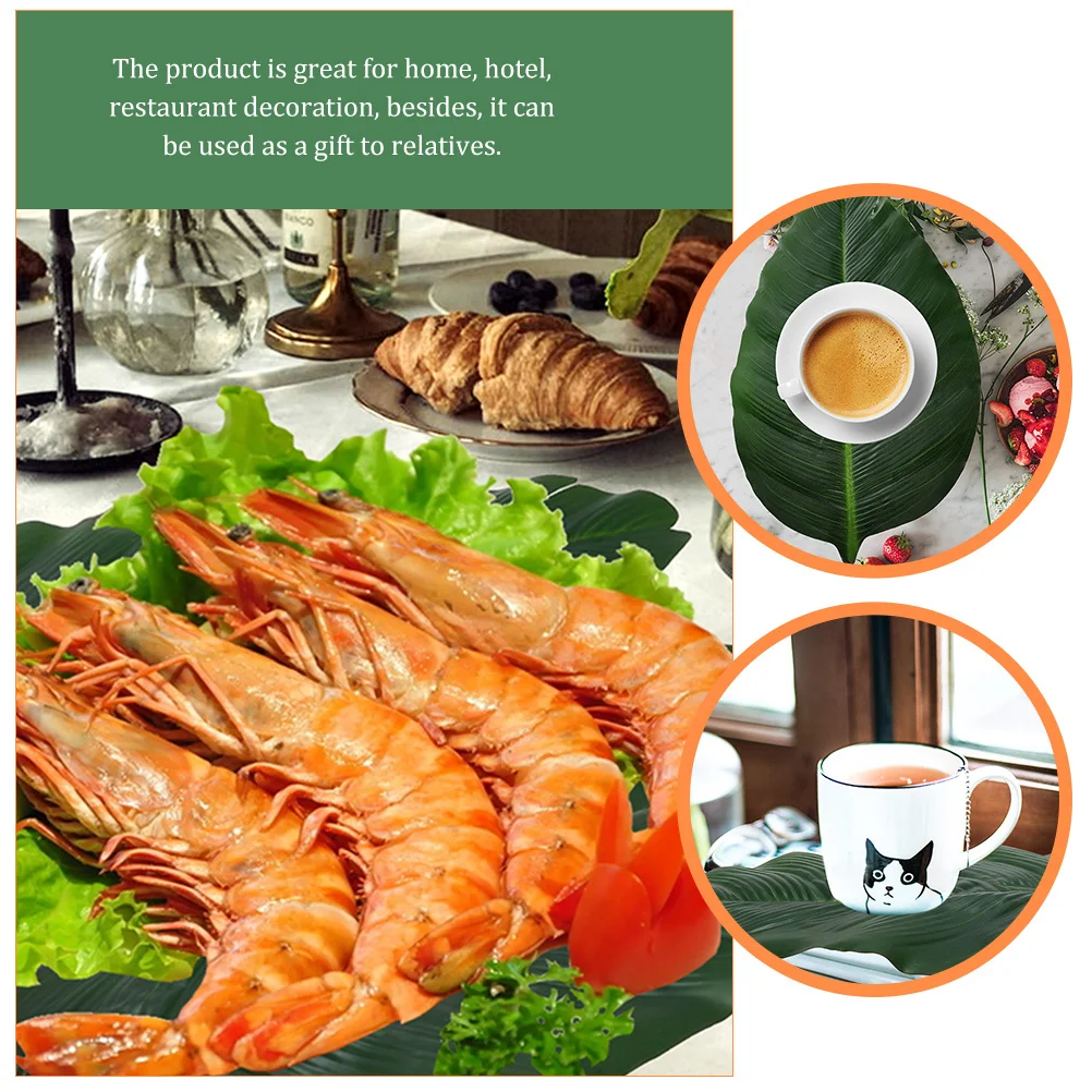 8Pcs Leaf Placemats Banana Leaf Design Table Mats Heat Insulation Pads Decorative Table Cushion for Dining Home Decor