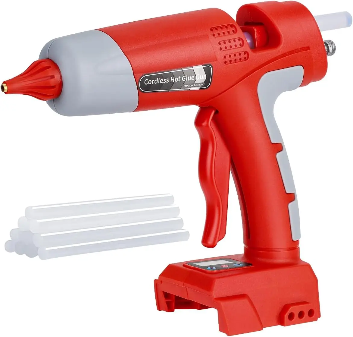 

Cordless Hot Glue Gun Kit for Milwaukee 18V Battery 100W LED Digital with 10pcs 0.43'' Hot Glue Sticks for Home Repair