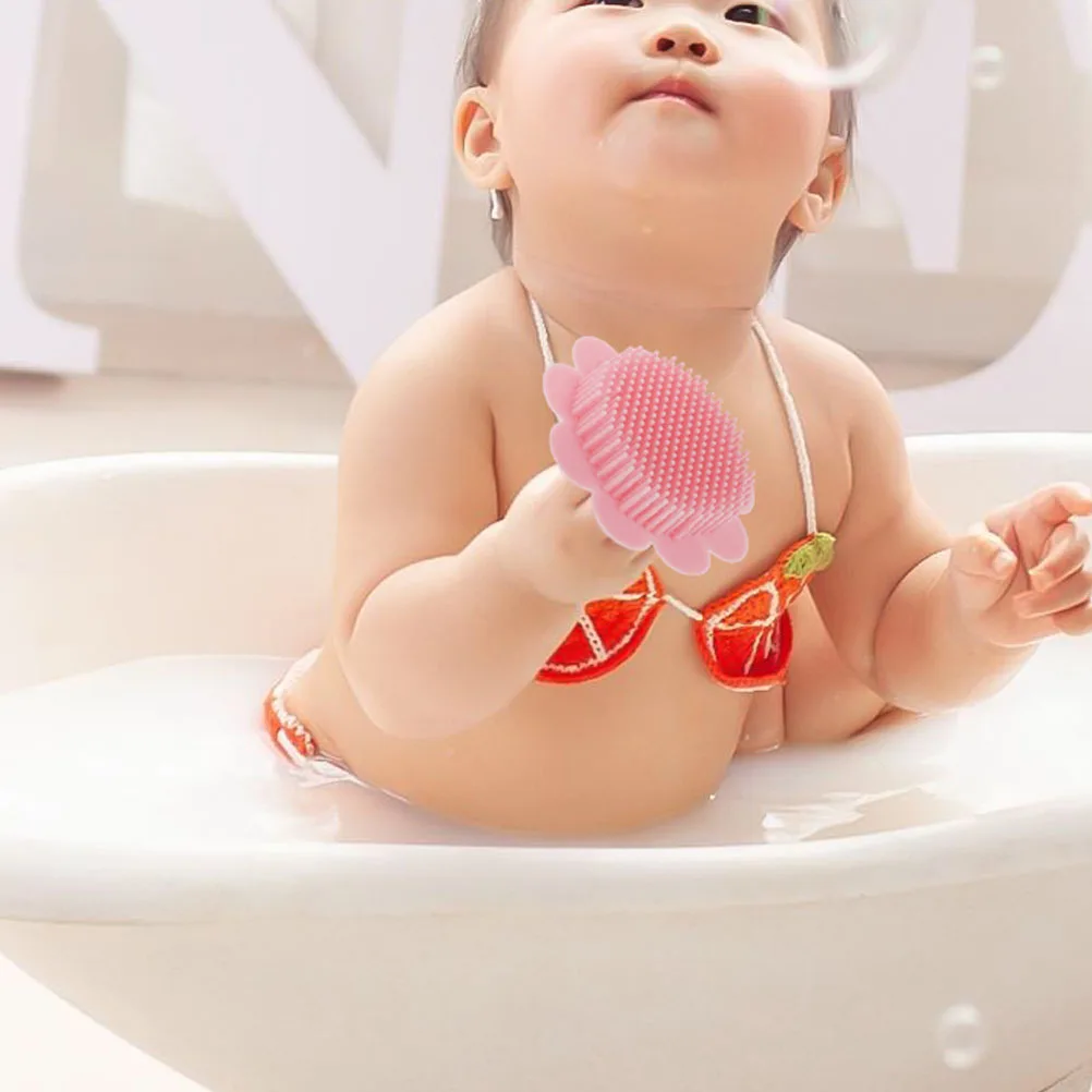 

2 шт., силиконовая щетка для детского душа, массажер для мытья волос, щетка для ванны, мягкий чистящий инструмент для детских волос, массажер для кожи головы