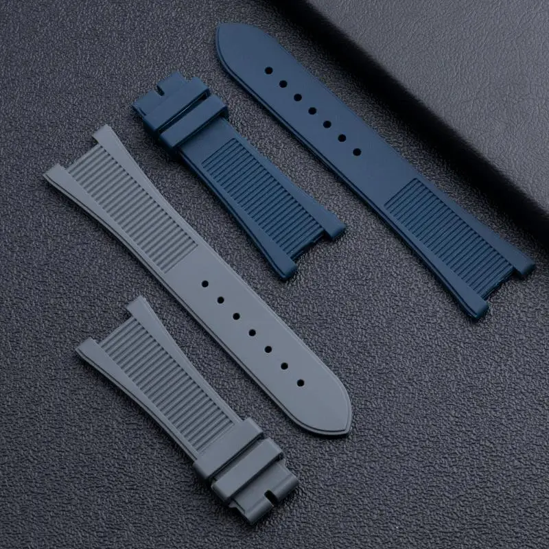 TINTAG 25x13mm Connection Silicone Rubber Bracelet For Patek Strap For PHILIPPE Nautilus 5711 5712g Series Watch Belt Fold