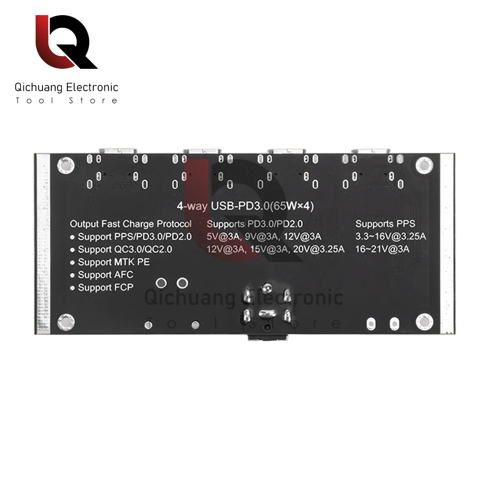 PD65W DC 12-30V 4-drożny moduł szybkiej ładowarki do Apple Huawei Samsung PD3.0/2.0 QC3.0/2.0 FCP AFC Type-C Quick Charging Board