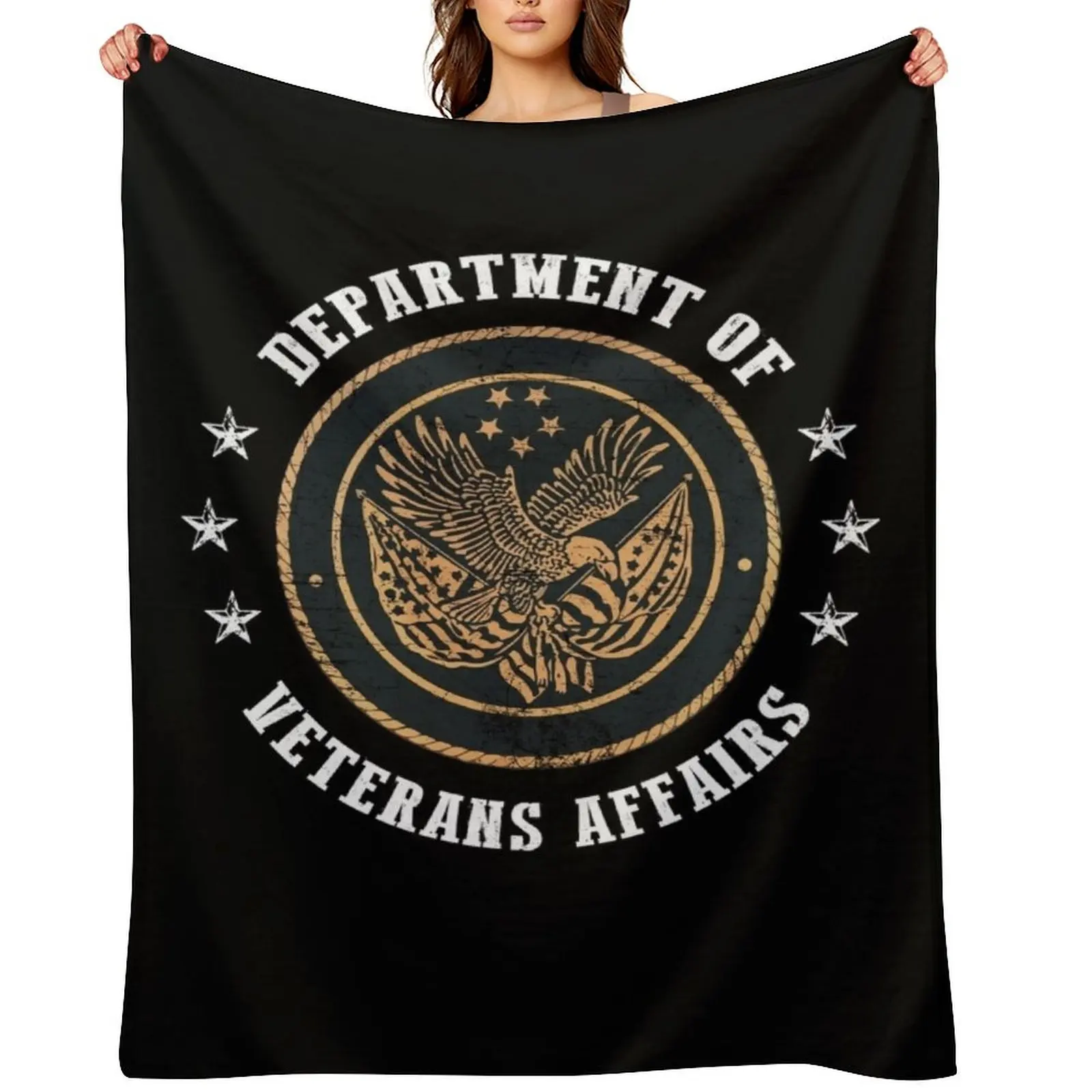 

Department of Veterans Affairs - US Flag Throw Blanket Sofa Throw sofa bed Luxury Designer Large Blankets
