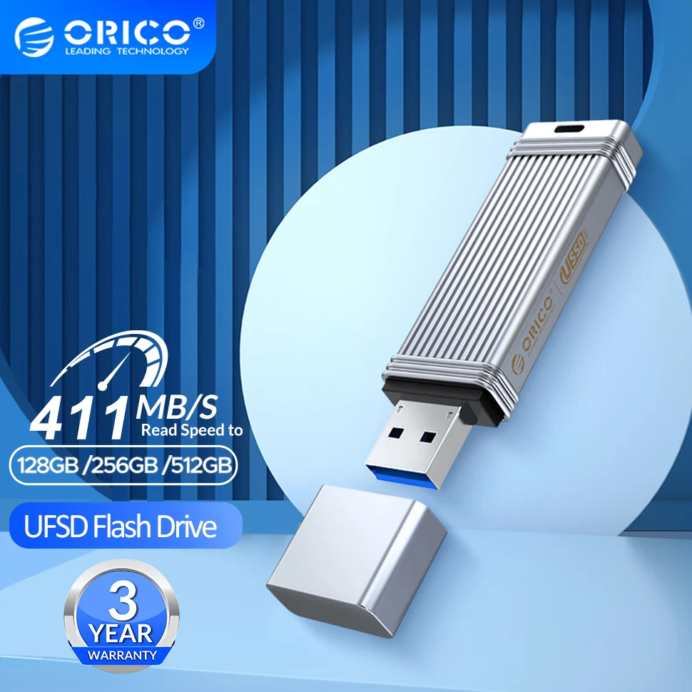 

ORICO UFSD Portable USB 3.2 Flash Drive High Speed Type C Pendrive External Memory Utick 512GB Storage Metal U Disk for Computer