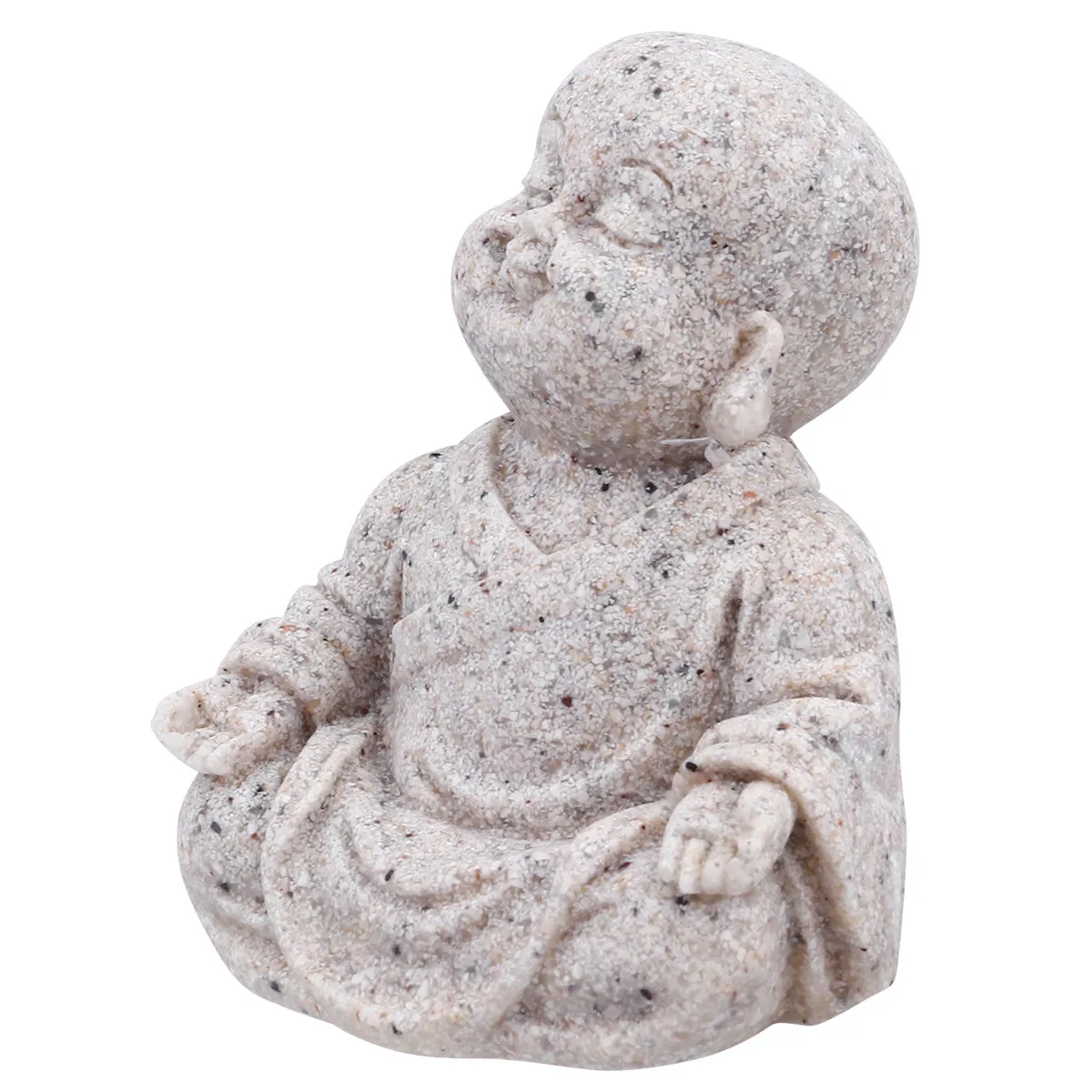 1Pcs Sandstone Resin Maitreya Buddha Statue Sculpture Fish Tank Aquarium Ornament Home Office Desk Decoration Buddha Figurines