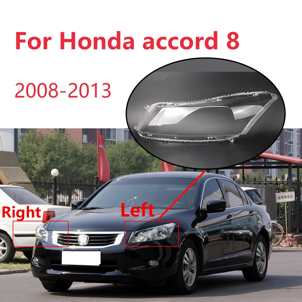 

For Honda accord 8 2008 2009-2013 Led Car Front Headlamp Shell Transparent Headlight Cover Lampshade Waterproof Car Accessories