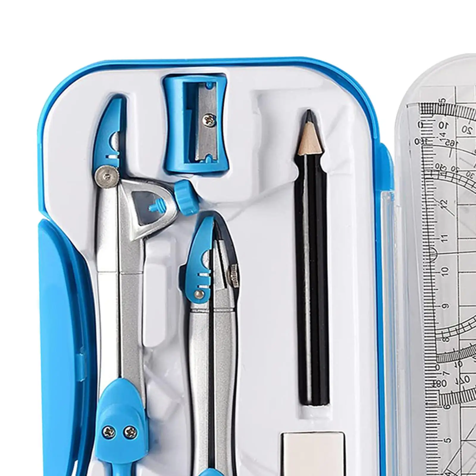 Kit di geometria matematica Set goniometro righello matita con custodia gomma materiale scolastico per disegno studenti insegnanti