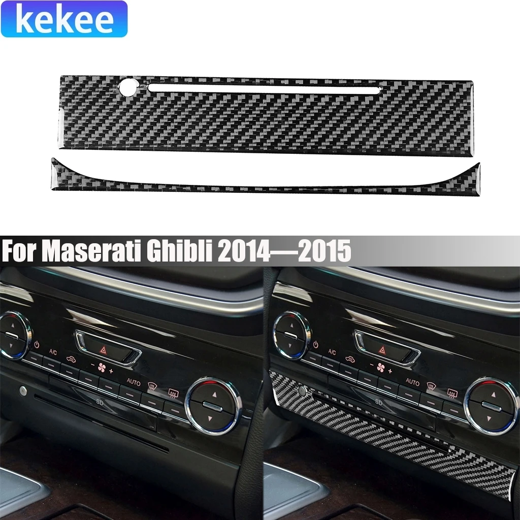 

Carbon Fiber Car Accessories Center Console CD Player Panel Decorative Interior Trim Cover Sticker For Maserati Ghibli 2014-2015