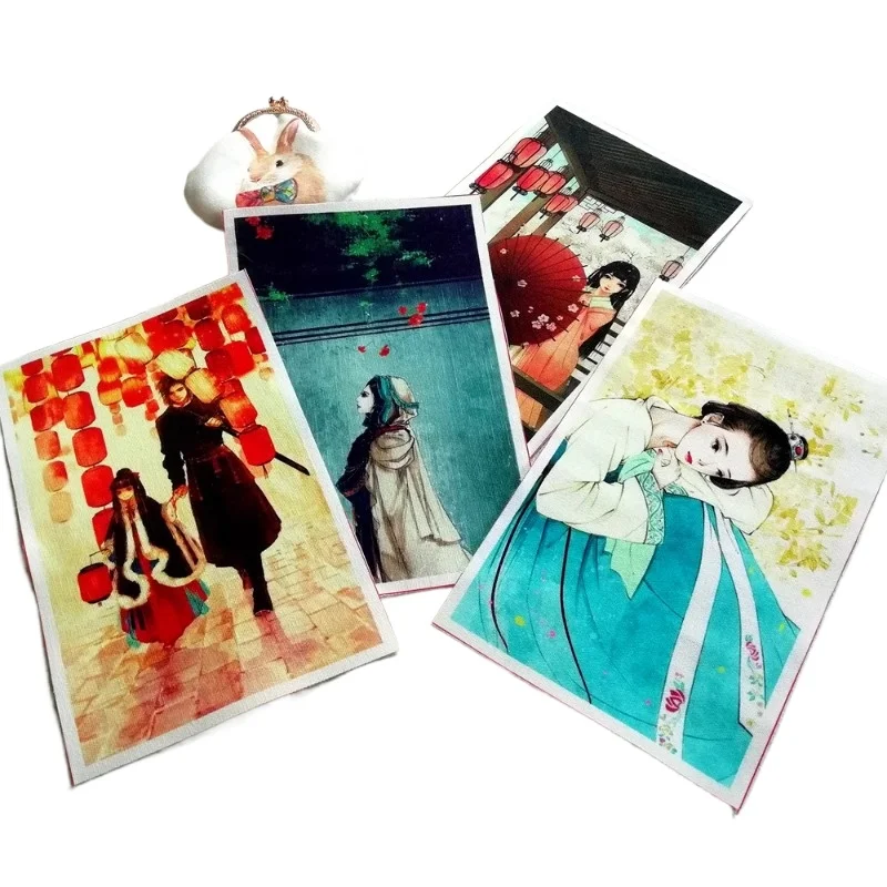 12X20cm Chinese Classical Girl Patchwork Cotton Canvas Fabric Cartoon  DIY Sewing & Quilting Purse Book Cover Home Decoration