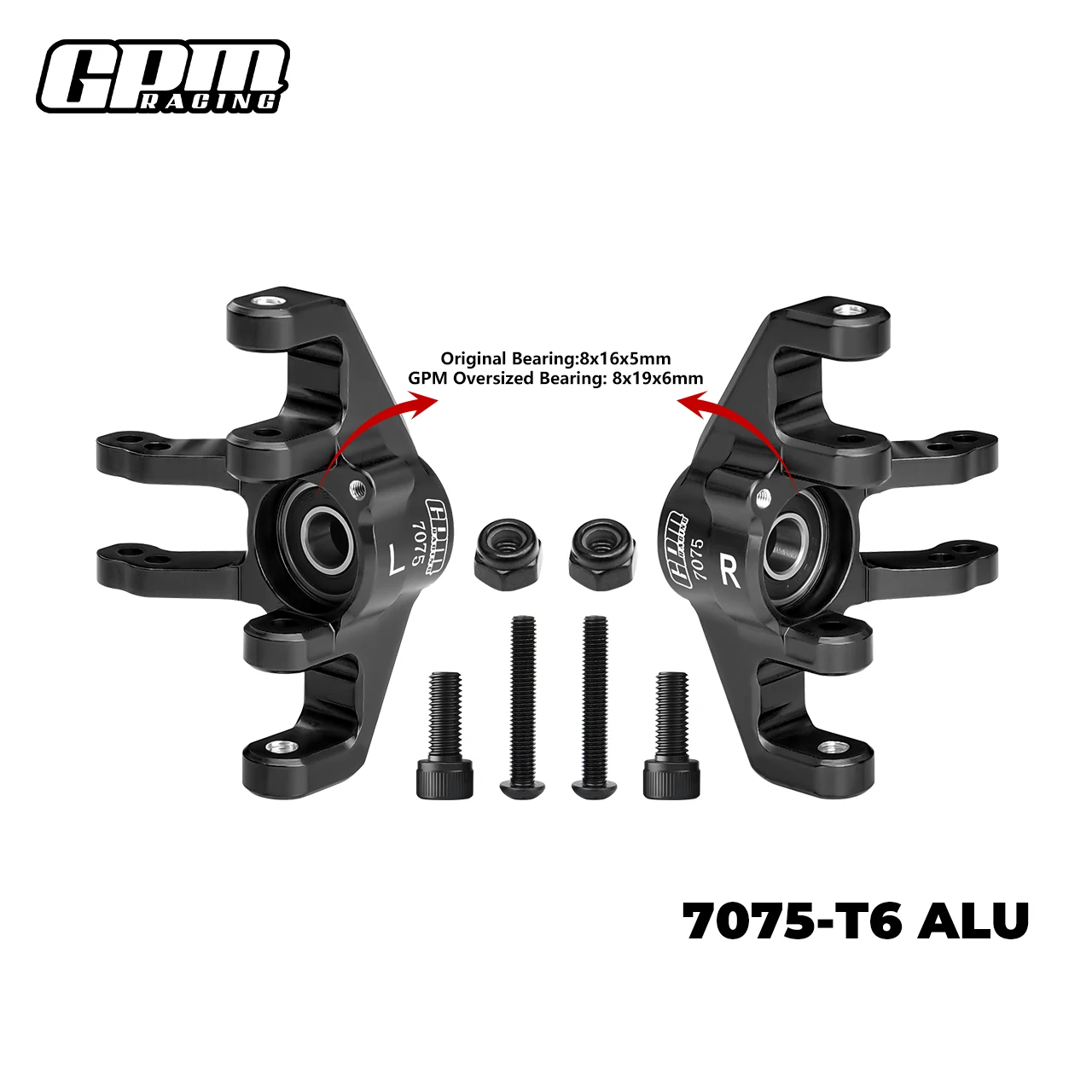 GPM 7075 Alloy Front Spindle Set For LOSI 1/6 Super Baja Rey 1.0 / 2.0