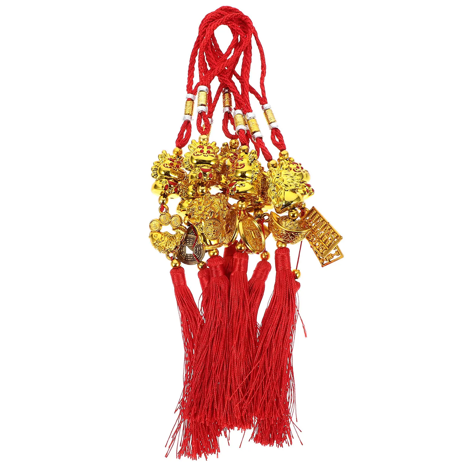 

8Pcs Chinese Dragon Zodiac Hanging Decorations Classic Red Festival Wall Pendants New Year Hanging Decors Spring Festival