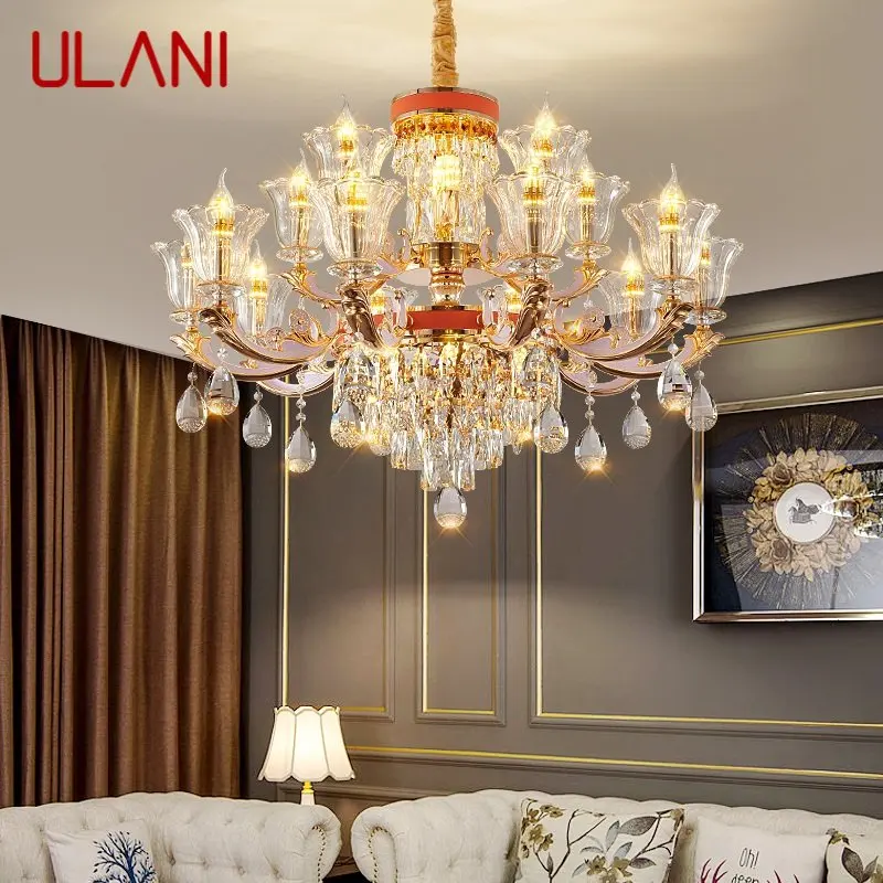 

ULANI Modern Chandelier Luxury Crystal LED Candle Pendant Lamp Nordic Fixtures for Home Living Dining Room Bedroom