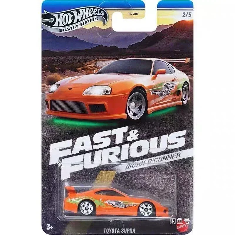 Hot Wheels serie plateada coches rápidos y furiosos modelo 1/64 Nissan Skyline Gtr Toyota Supra modelo de coche colección de niños regalo de cumpleaños