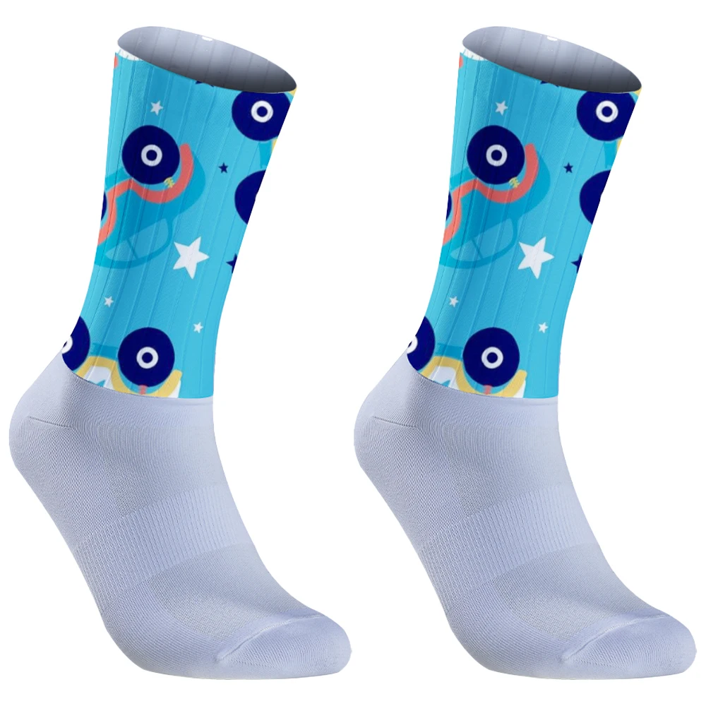 Chaussettes de cyclisme colorées pour femmes et hommes, chaussettes hip hop décontractées, chaussettes individualisées, chaussettes hautes pour femmes, 1 paire