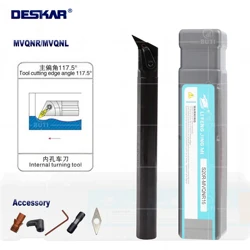 DESKAR 100% Original S20R-MVQNR16 S25S-MVQNR16 CNC Lathe Boring Bar MVQNR/L Internal Turning Tool Holder,For VNMG Carbide Blades