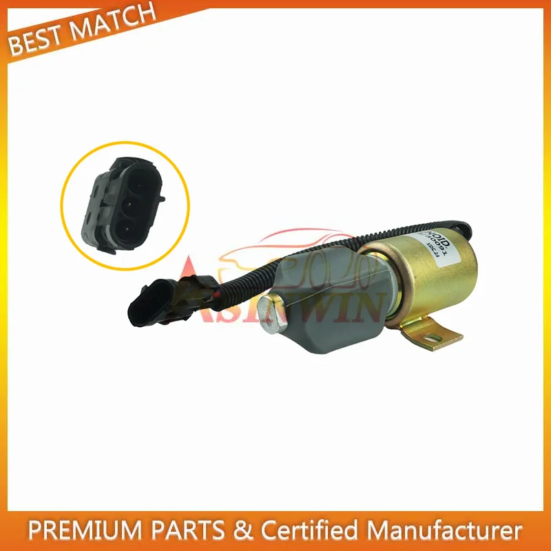 24V Shut Off Stop Solenoid  11033511 110339541 For Excavator JCB 220 Hyundai Volvo LC120C L150 LC180