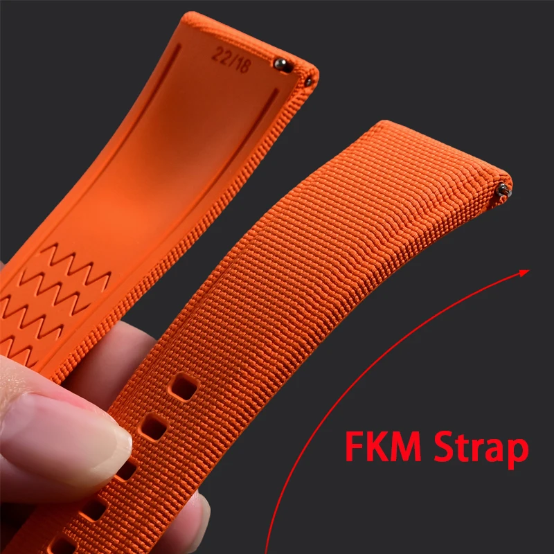 FKM Strap 18/19/20/21/22/23/24mm Universal Sport Quick Release Fluoro Rubber Watch Bracelet Band for Omega Tissot Seiko Citizen