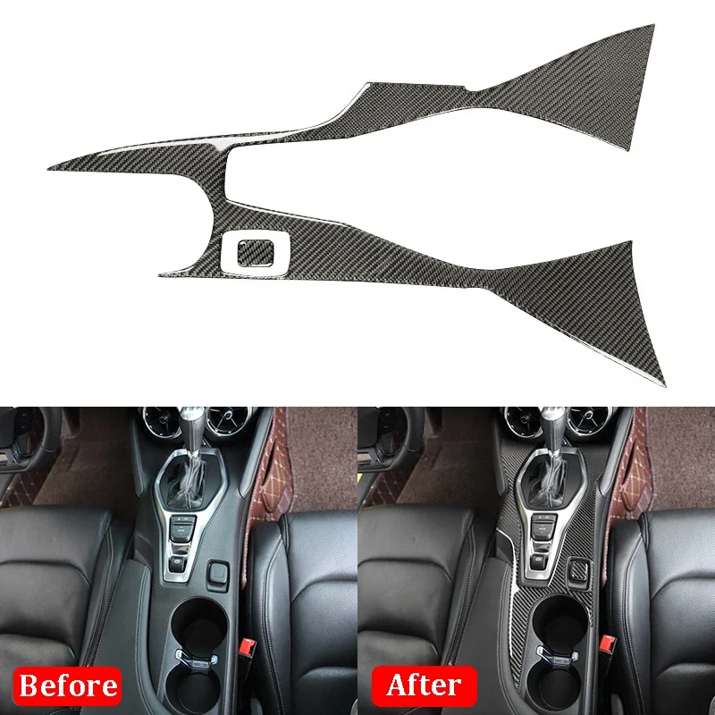

Left Hand Drive Car Interior Carbon Fiber Gear Shift Panel Frame Trim Stickers For Chevrolet Camaro 2017 2018 2019 Accessories