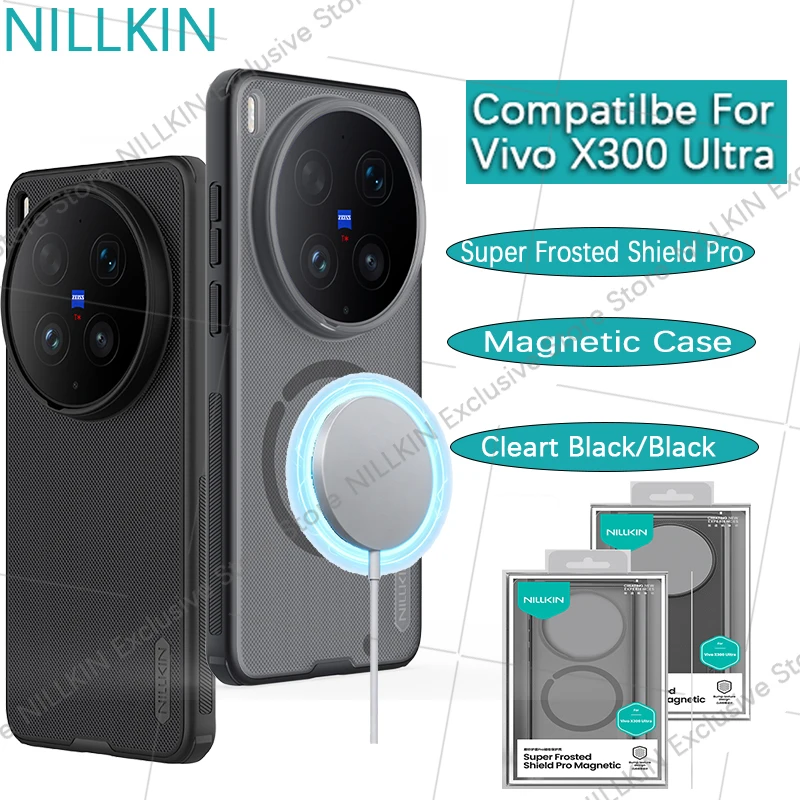 

Nillkin For Vivo X300 Ultra Case Super Frosted Shield Pro Magnetic Plastic hard shell protective airbag phone case