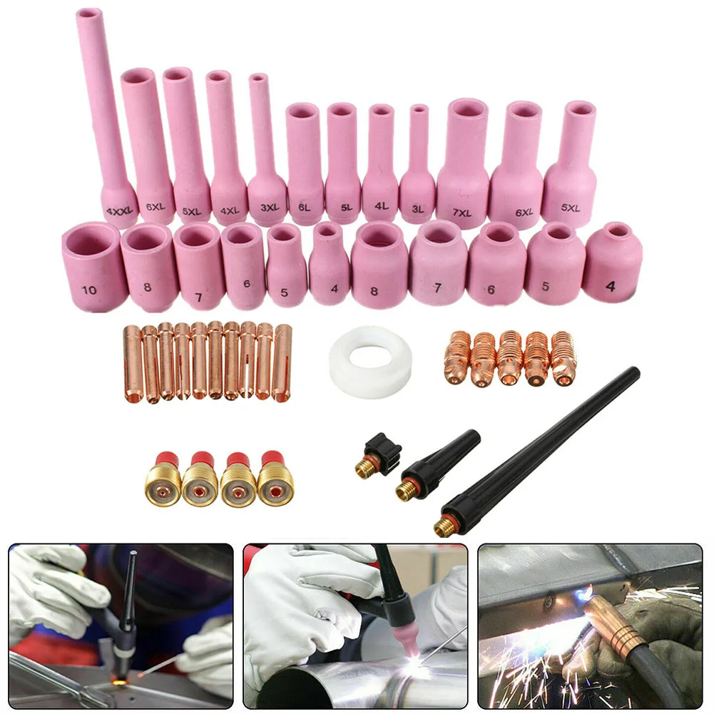 Accessories Gas Lens Collet Kit 46Pcs/set Alumina Nozzle Cover Collet Replacement Practical Sale Hot Accessories