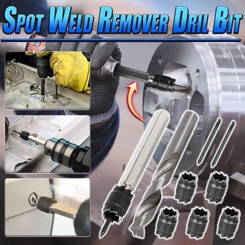 Ponto removedor de solda broca ponto kit cortador de solda punch removedor separador painel para a broca de energia soldagem auto corpo trabalho conjunto ferramentas