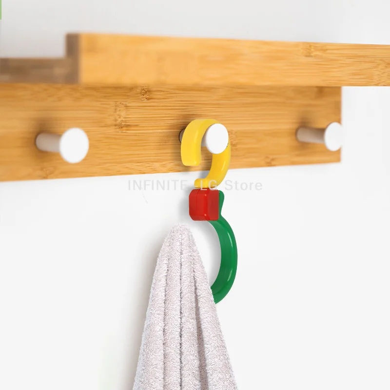 Multifunctional Colorful Two-end Universal Hook 360 Degree Free Rotation Foldable S Hook Closet Crossbar Punch-free Hook