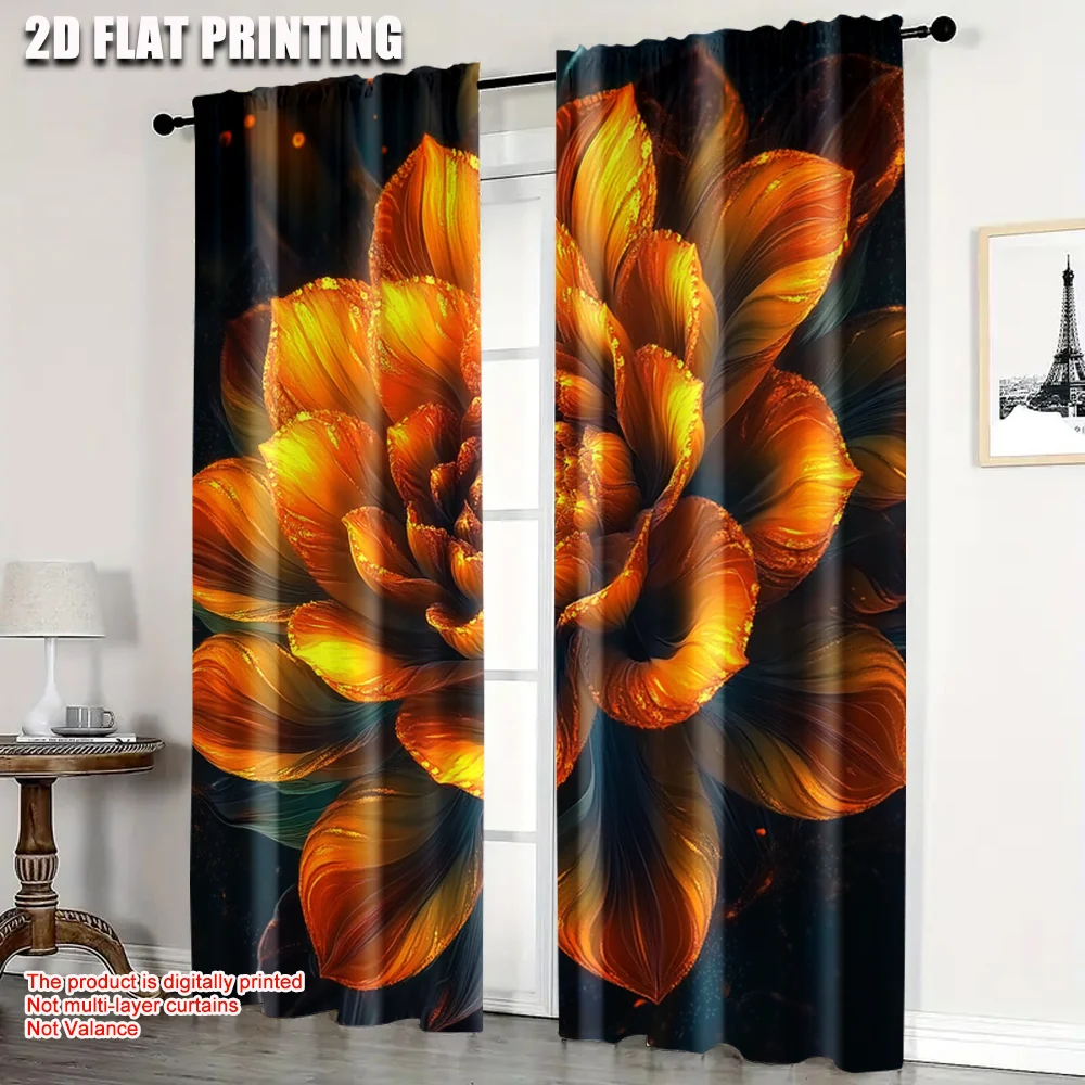 

2pc, Drapes Dream Flower Blackout Polyester Family Party Decoration Suitable for Various room decor aesthetic