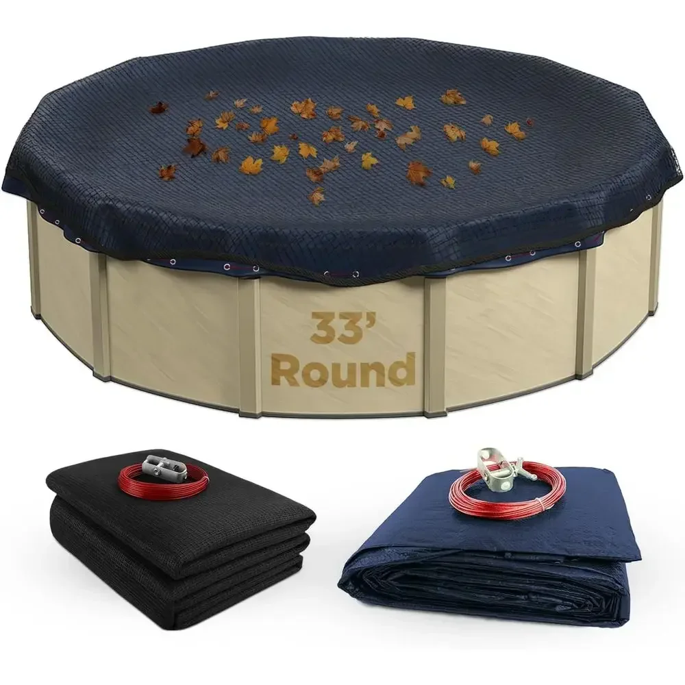 

Round Above-Ground Pools Bundle with Reversible Winter Cover and Mesh Leaf Net Cover Kit