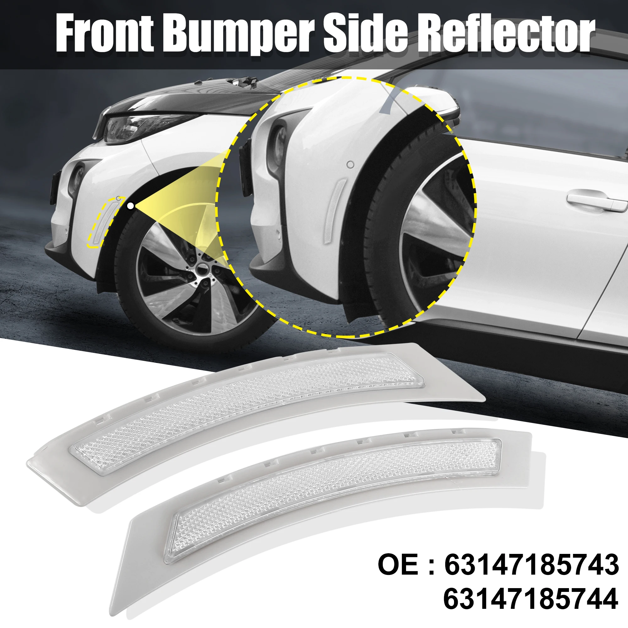 

X Autohaux Auto Front Bumper Fender Reflector Light Side Marker 63147185743/63147185744 for BMW 5 Series E60 LCI 2008-2010 Parts