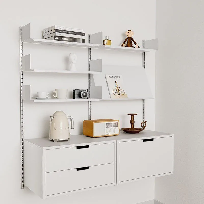 Track storage rack, simple modern wall-mounted wrought iron divider bookshelf, living room wall-mounted multi-layer storage rack